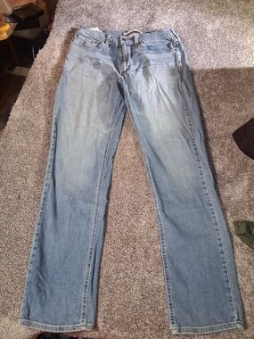 LEVIS Jeans Mens Light Blue Straight Denim Pants Work Casual Faded Work wear